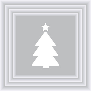简单的矢量圣诞树原始新年卡
