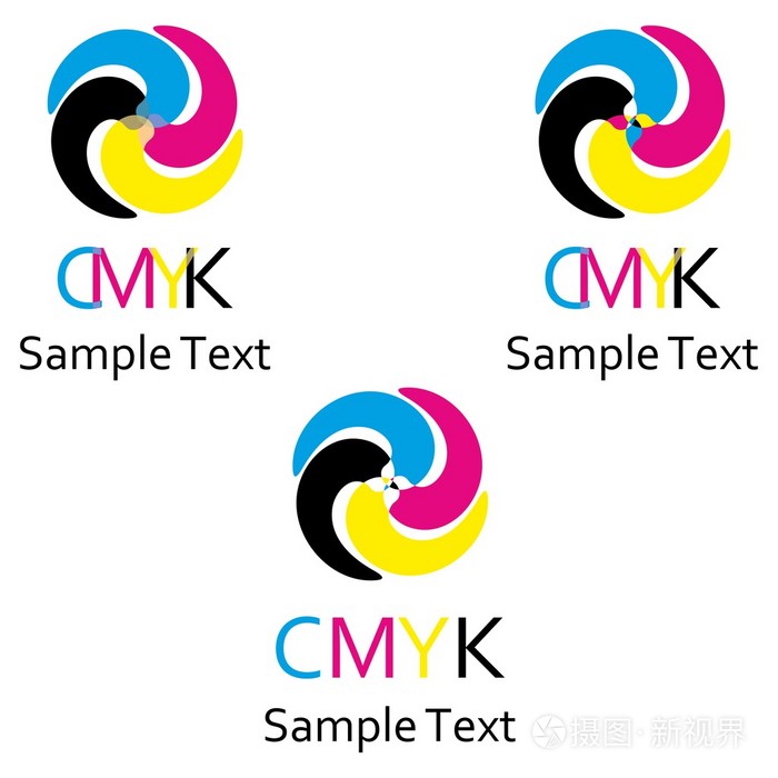 用于印刷的四分色(cyan 青,magenta 品红,yellow 黄,black 黑)