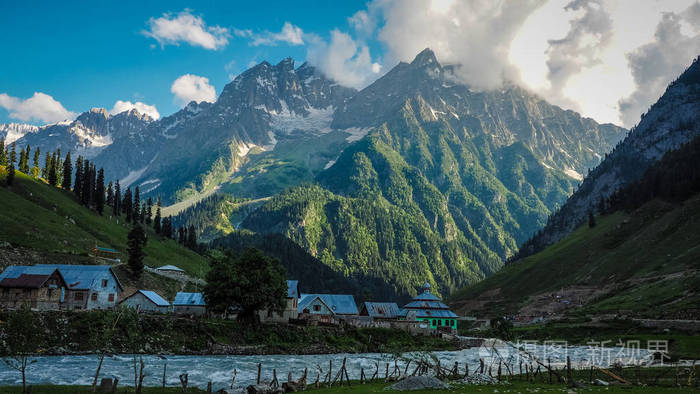 sonamarg,印度克什米尔邦的美丽的山地景观