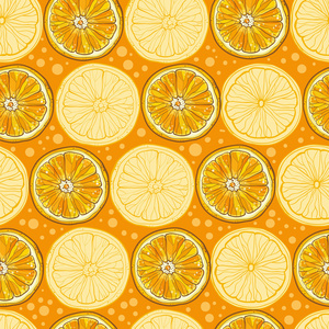 无缝矢量模式用柑橘类水果