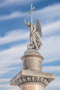 雕塑的天使在亚历山大列圣彼得斯堡