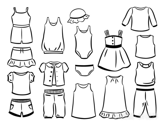 小女孩的衣服的轮廓