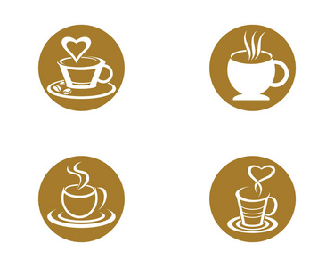 咖啡杯徽标模板矢量图标设计