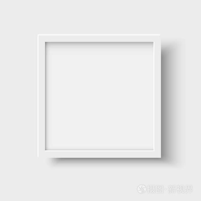 现实的方形空白图片框