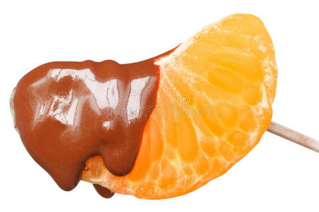 巧克力橘子近距离隔离图片