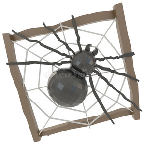 木巢黑水晶蜘蛛3d
