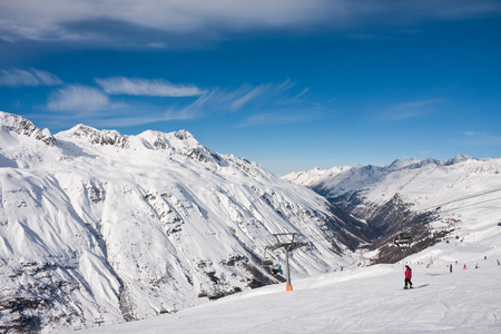 滑雪度假村 obergurgl。奥地利