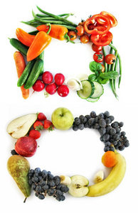 蔬菜和水果的帧