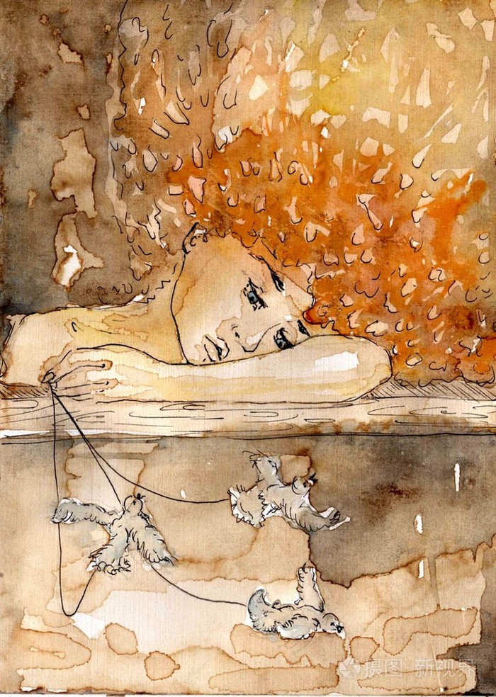 鸟和女孩照片-正版商用图片0vj7jj-摄图新视界