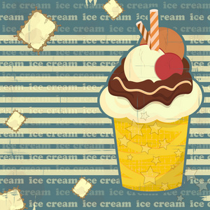 冰淇淋老式的海报