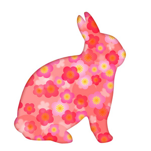 春天樱花花朵小兔子兔图