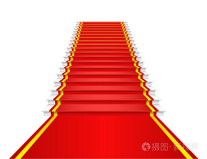 红地毯的楼梯上