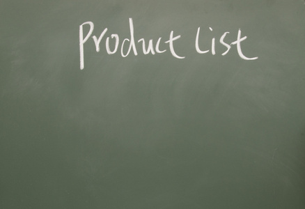 黑板上用粉笔写的产品列表