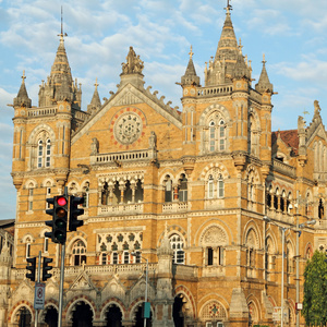 古董火车站在孟买的大厦图片