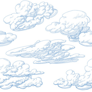 手绘制的云无缝模式