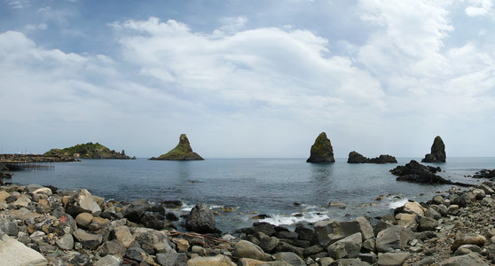 地中海海 全景 西西里，意大利南部