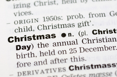 圣诞节的字典定义
