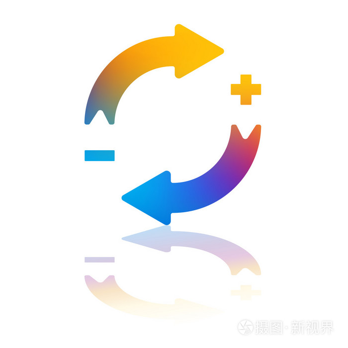 两个相互作用箭头