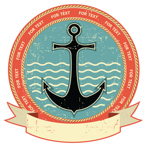 航海 anchor.vintage 标签上旧纸张纹理