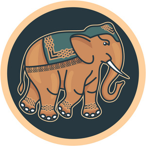 印度印度人装饰大象
