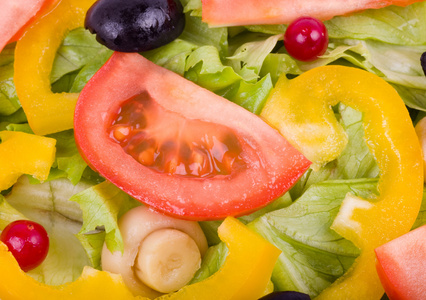 健康膳食与绿色沙拉和蔬菜沙拉