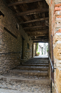 小巷。castellarquato。艾米利亚罗马涅区。意大利