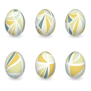 炫彩的复活节彩蛋，矢量插画集