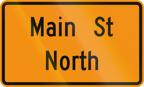 在美国弗吉尼亚州临时街道名称标志使用的道路标志