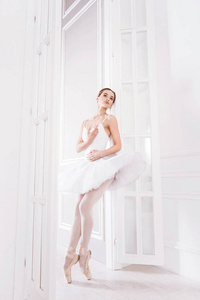站在脚尖上的投标芭蕾舞女演员图片