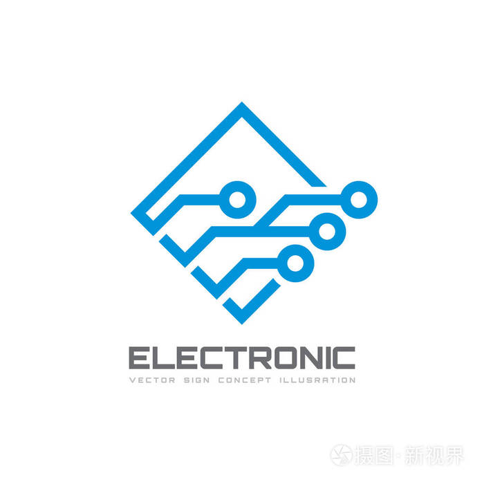 电子技术-企业标识的矢量 logo 模板.抽象的芯片标志.
