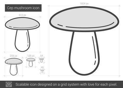 Cep 蘑菇线图标