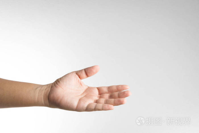 男人手的掌心向上