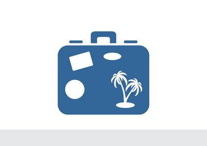 旅游行李箱简单 web 图标