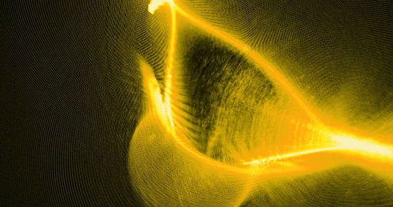 黄色的抽象线条曲线粒子背景图片