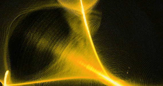 黄色的抽象线条曲线粒子背景