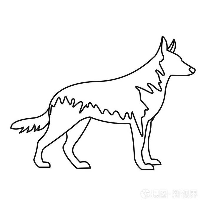 德国狼狗图标,大纲样式