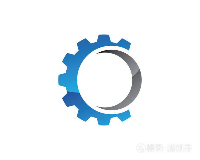 齿轮标识模板矢量图标插画设计