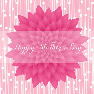 母亲节快乐可爱贺卡粉红色菊花在背景中