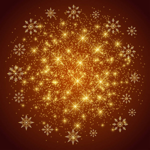 圣诞快乐新的一年背景与雪花。矢量图