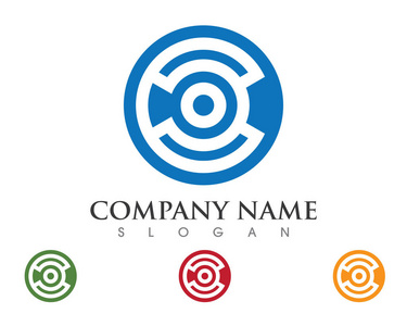 C 字母 Logo 模板矢量图标设计