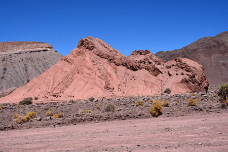 景观 山脉和在智利阿塔卡马沙漠的性质