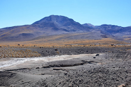 山与谷在智利阿塔卡马沙漠的景观