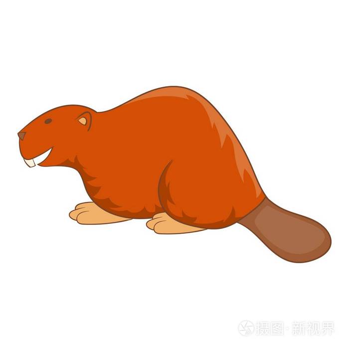 海狸的图标,卡通风格插画-正版商用图片0w490s-摄图新视界
