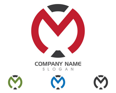 M 字母 Logo 模板矢量图标设计