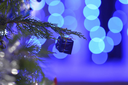 圣诞快乐与装饰和礼品盒背景