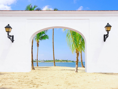 门打开棕榈滩图片