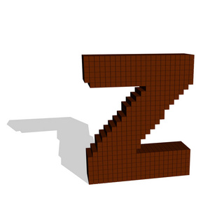 3d 像素化大写字母 Z.矢量图