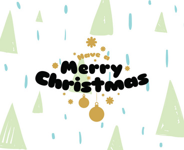 快乐圣诞矢量字体，背景设计