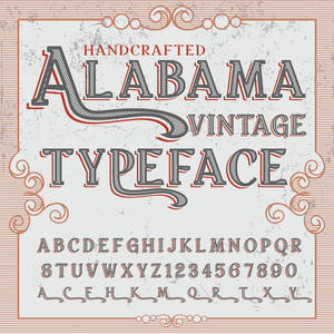 阿拉巴马州老式手工制作的字体