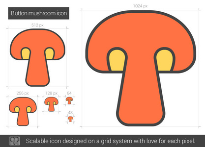 按钮蘑菇线图标